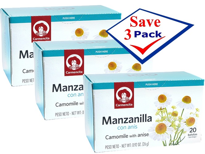 Carmencita Chamomile with Anise Tea 20 bags Pack of 3